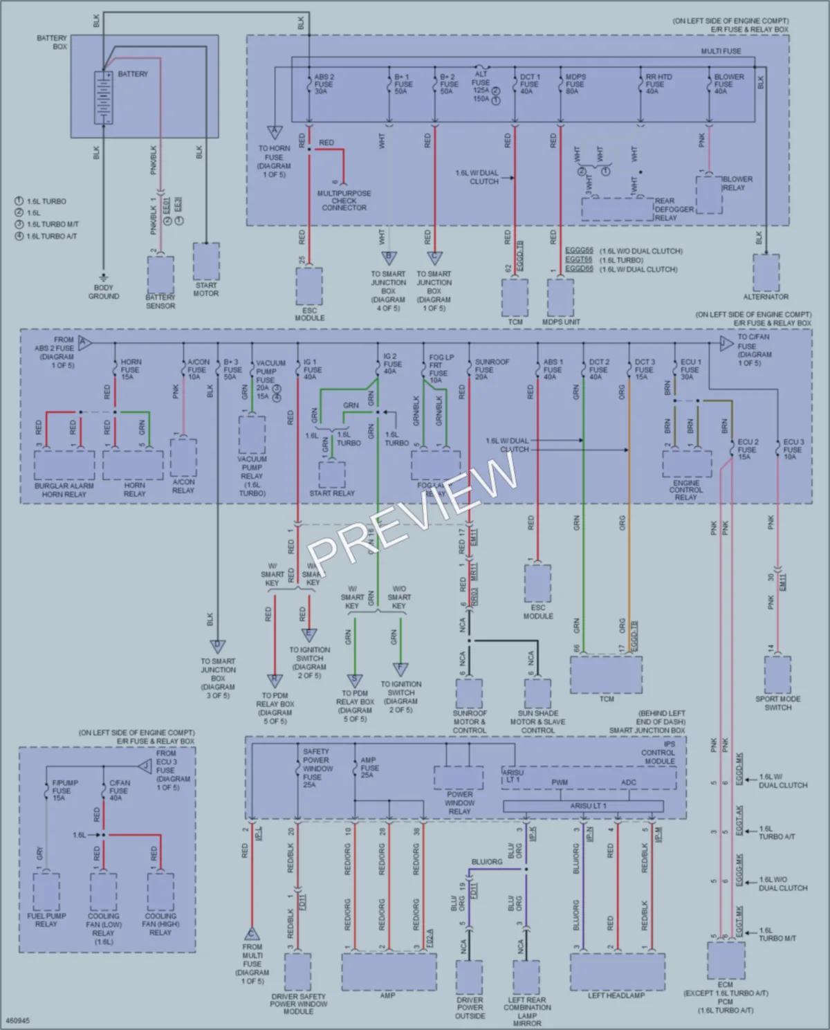 2015 Hyundai Veloster Power Distribution wiring diagram preview