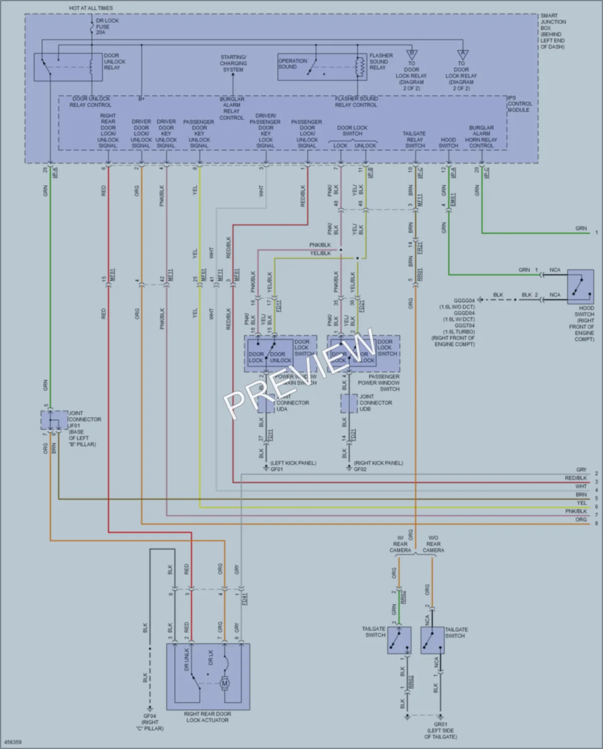 2015 Hyundai Veloster Power Door Locks wiring diagram preview