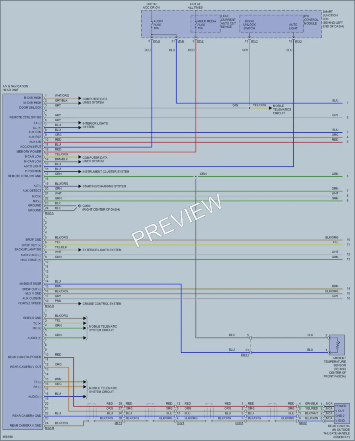 2015 Hyundai Veloster Radio wiring diagram preview