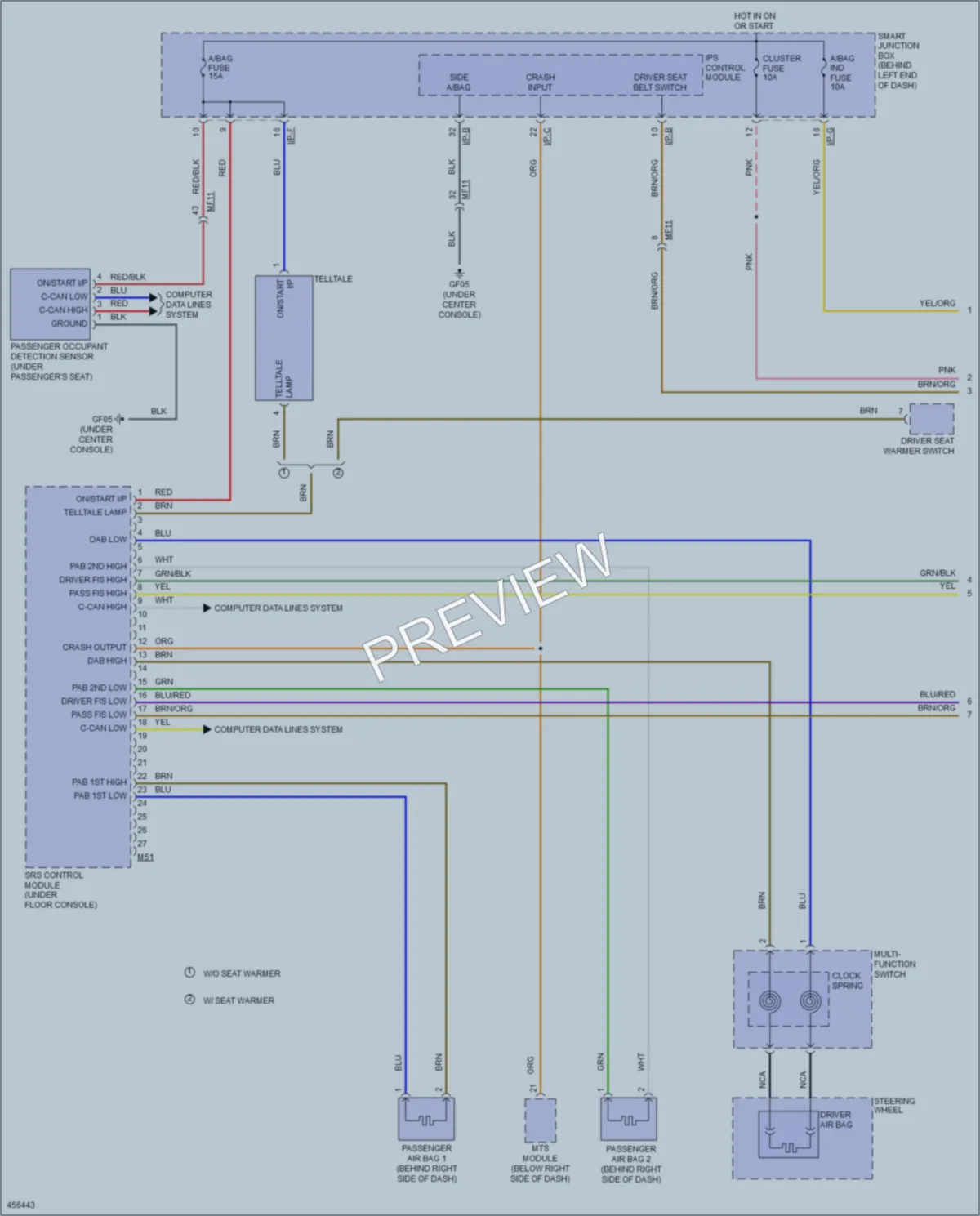 2015 Hyundai Veloster Supplemental Restraints wiring diagram preview