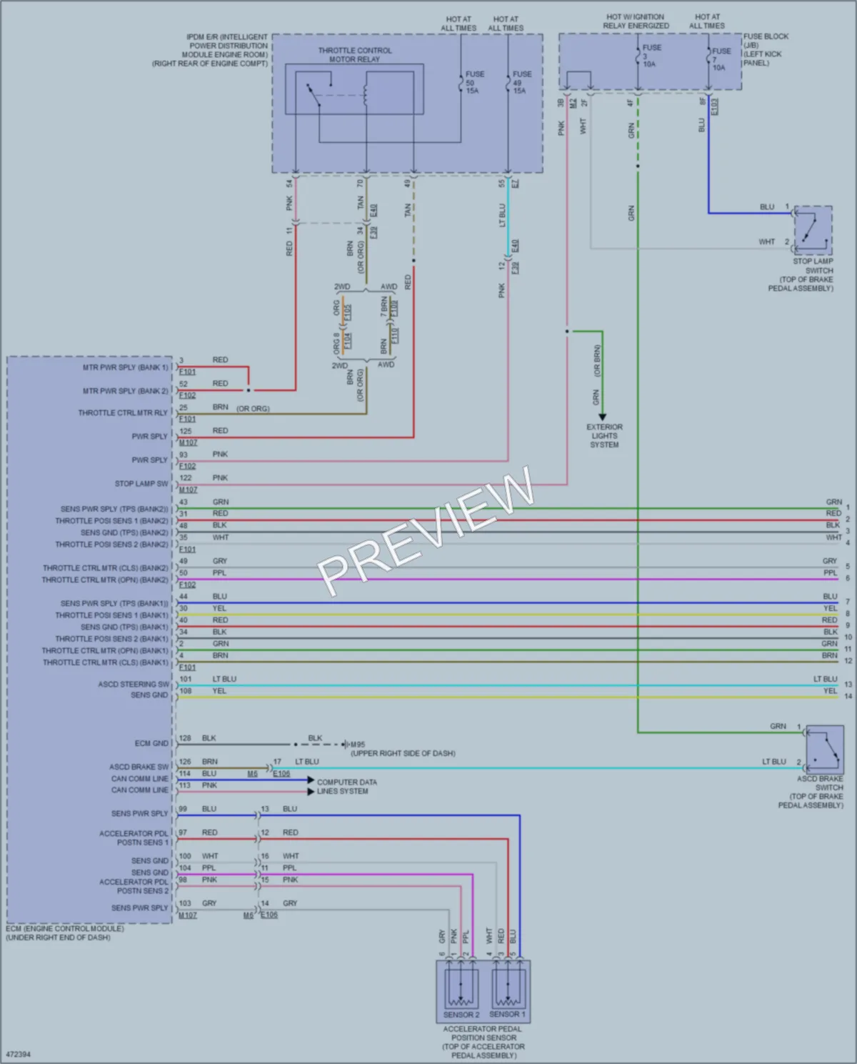 2015 Infiniti Q40 Cruise Control wiring diagram preview