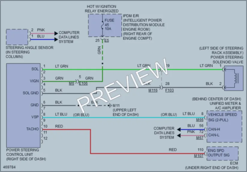 2015 Infiniti Q40 Electronic Power Steering wiring diagram preview