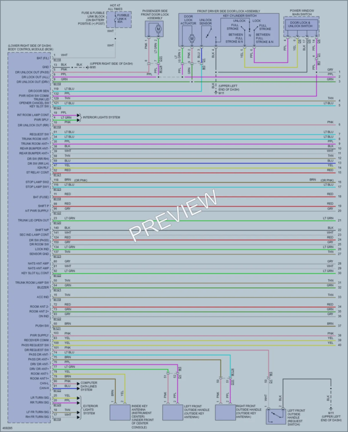 2015 Infiniti Q40 Power Door Locks wiring diagram preview