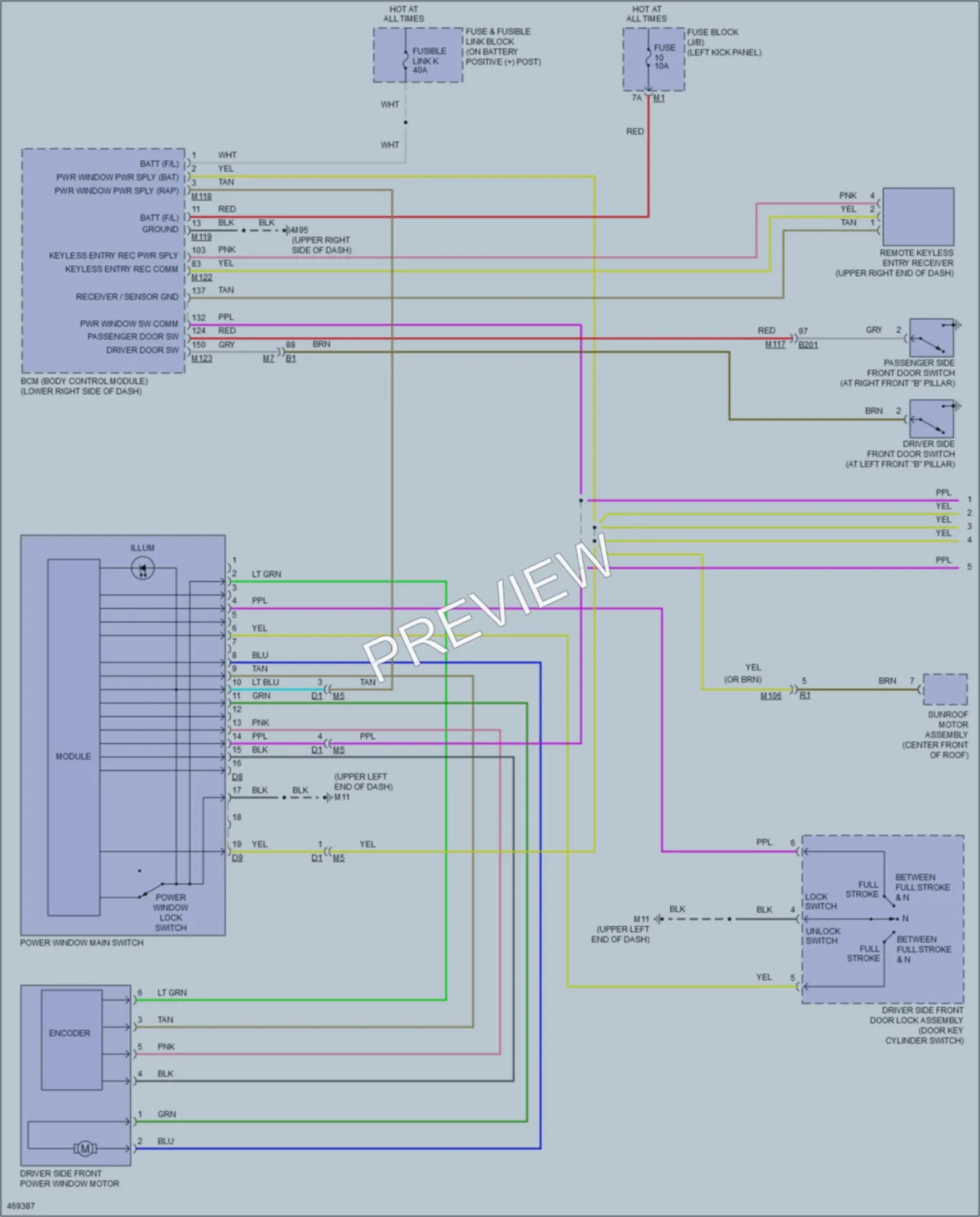 2015 Infiniti Q40 Power Windows wiring diagram preview