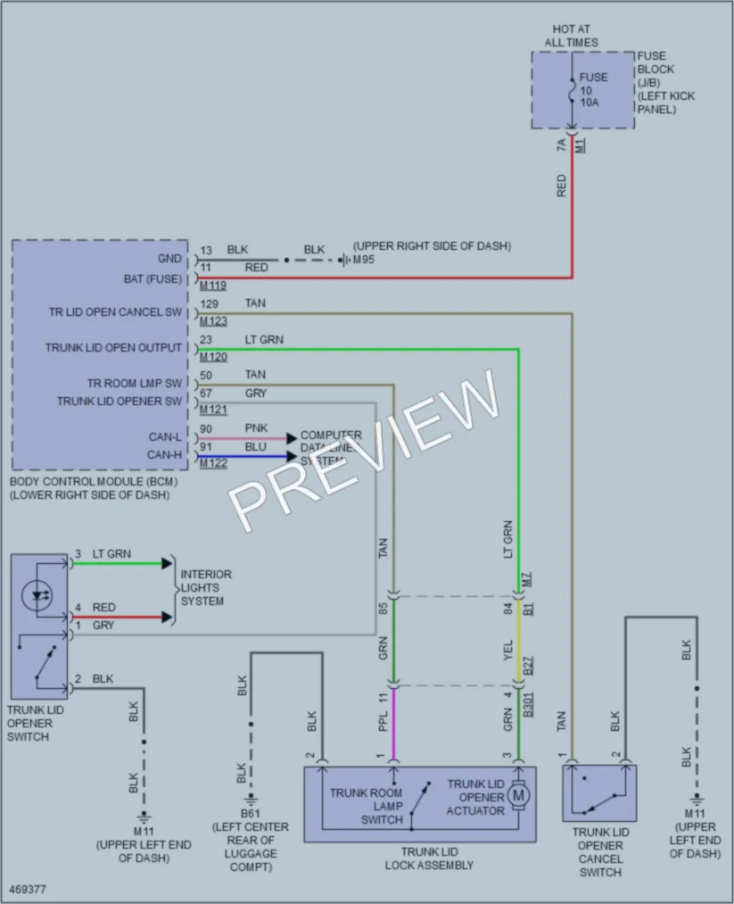 2015 Infiniti Q40 Trunk Tailgate Fuel Door wiring diagram preview