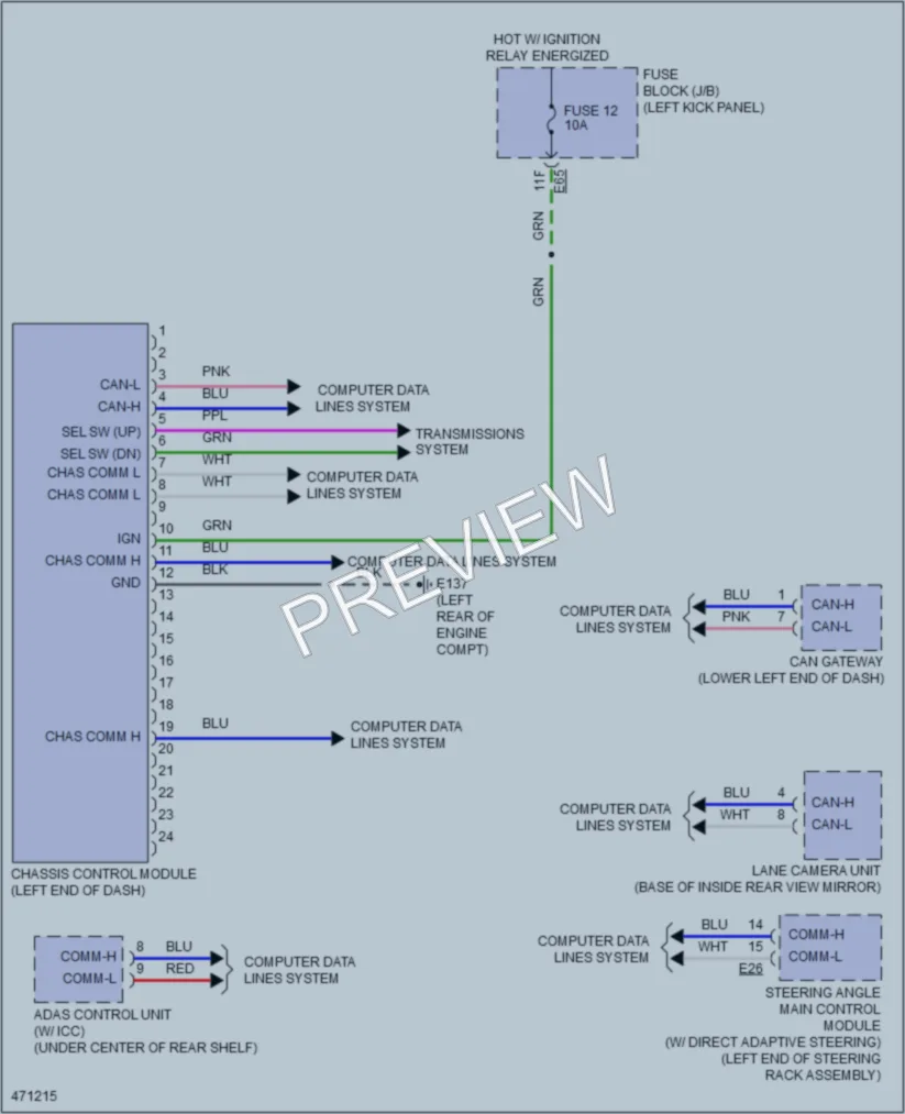 2015 Infiniti Q50 Electronic Suspension wiring diagram preview