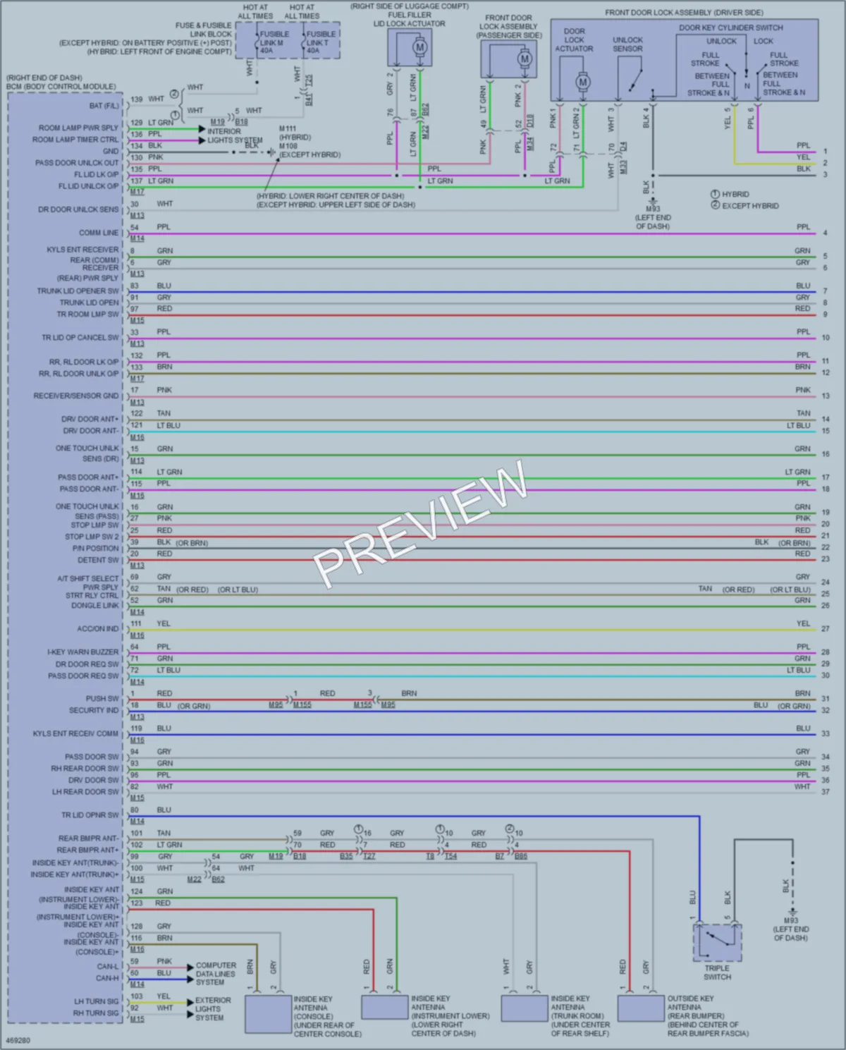 2015 Infiniti Q50 Power Door Locks wiring diagram preview
