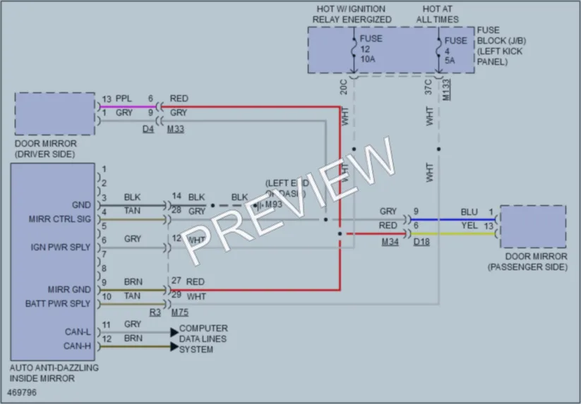 2015 Infiniti Q50 Power Mirrors wiring diagram preview