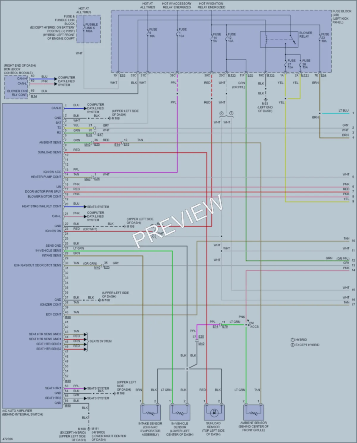 2015 Infiniti Q50Hybrid Air Conditioning wiring diagram preview