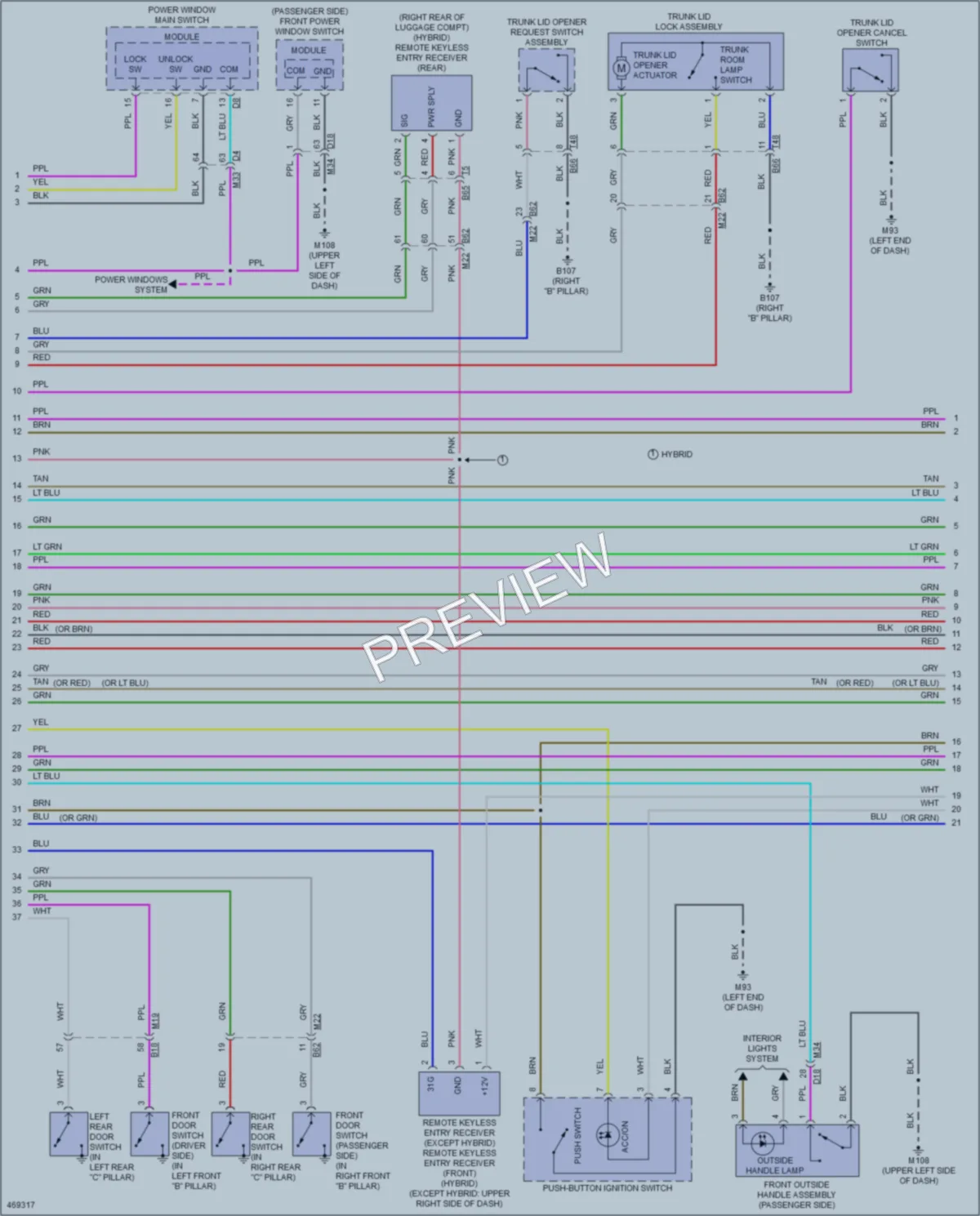 2015 Infiniti Q50Hybrid Anti Theft wiring diagram preview