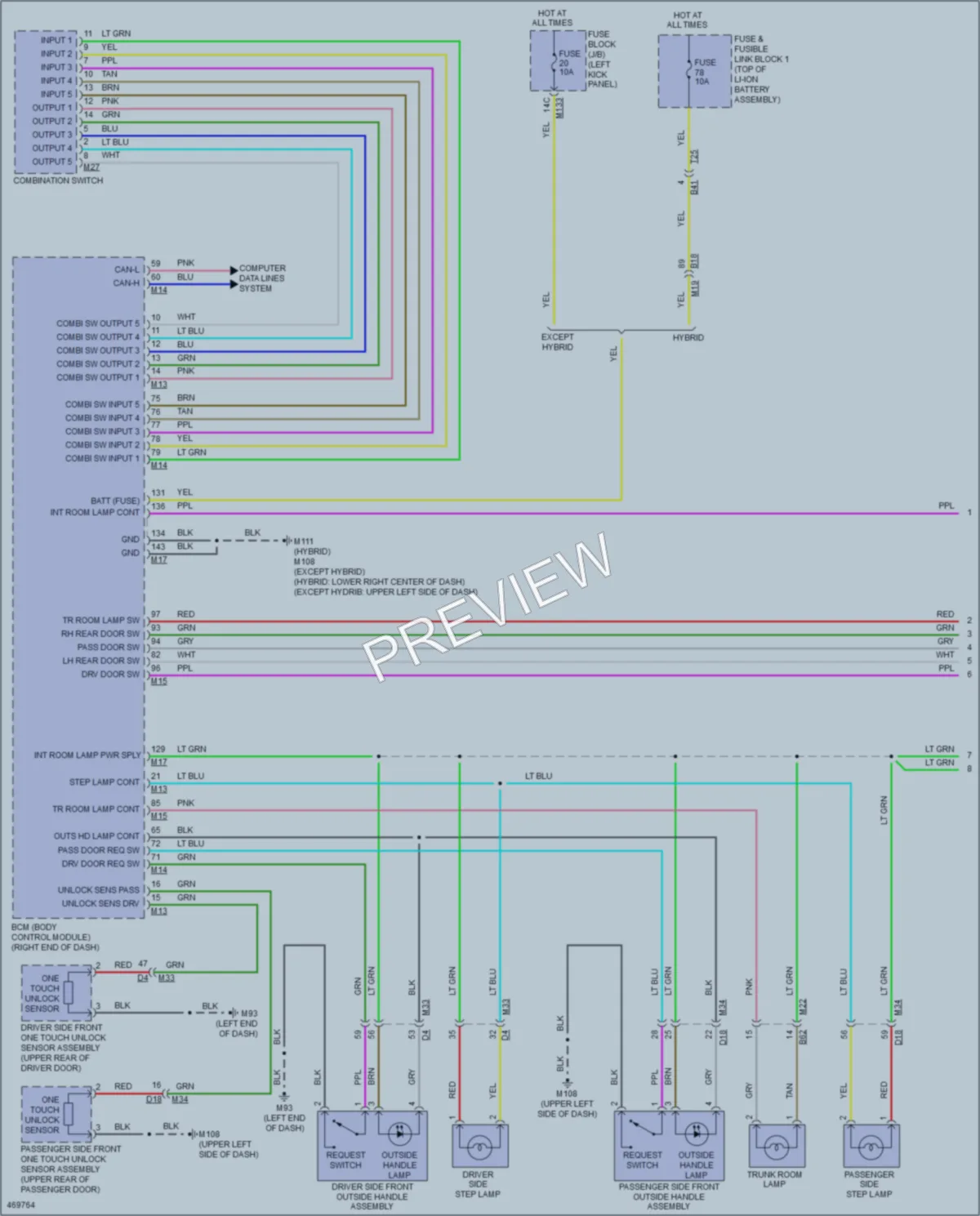2015 Infiniti Q50Hybrid Interior Lights wiring diagram preview