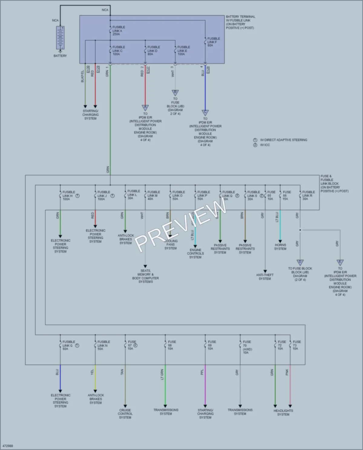 2015 Infiniti Q50Hybrid Power Distribution wiring diagram preview