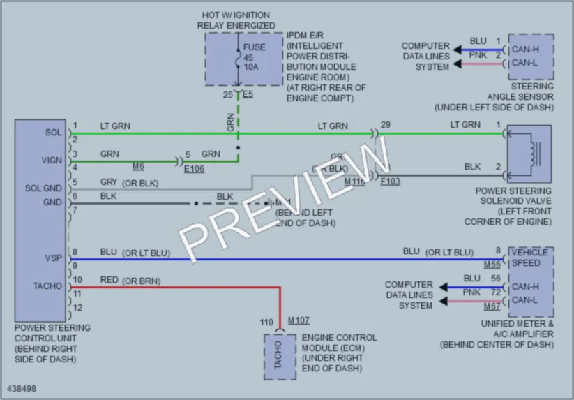2015 Infiniti Q60 Electronic Power Steering wiring diagram preview