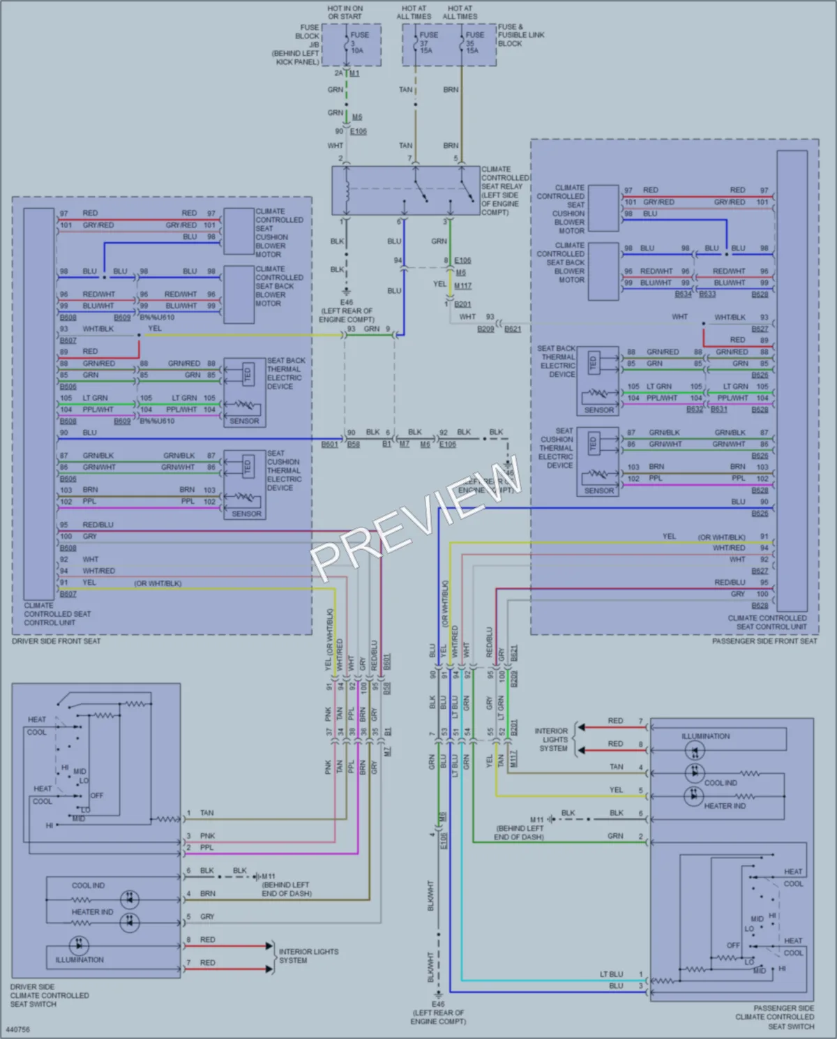 2015 Infiniti Q60 Power Seats wiring diagram preview