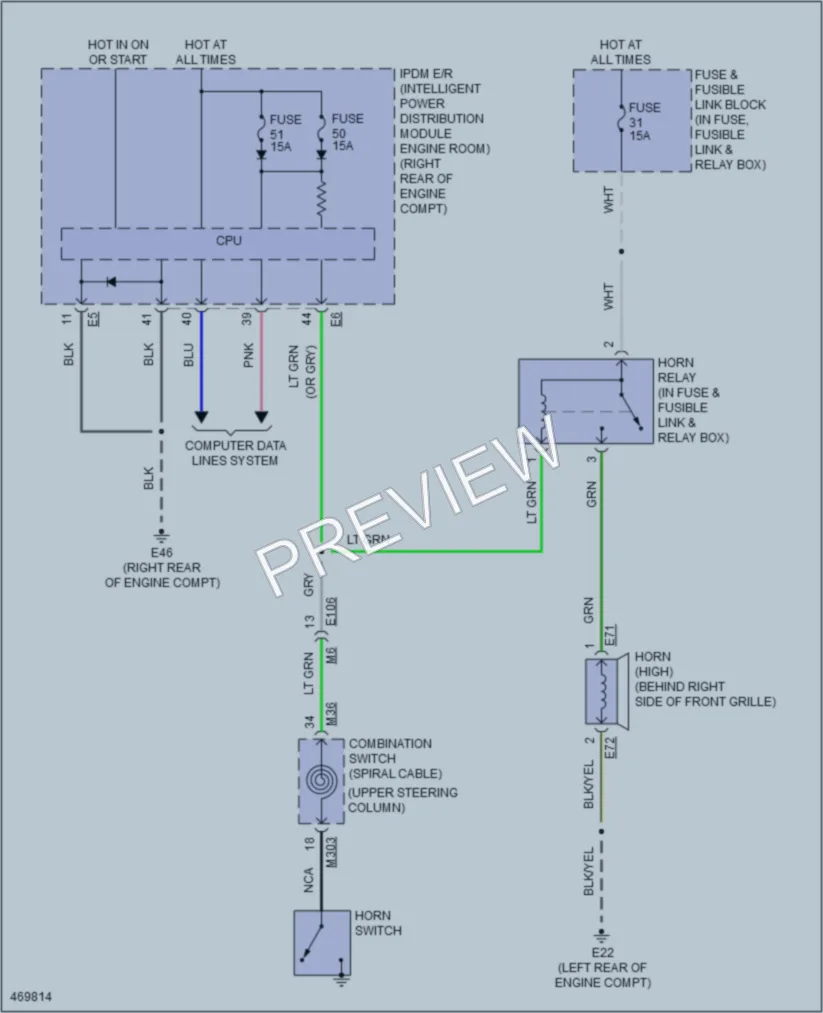 2015 Infiniti Q70 Horn wiring diagram preview