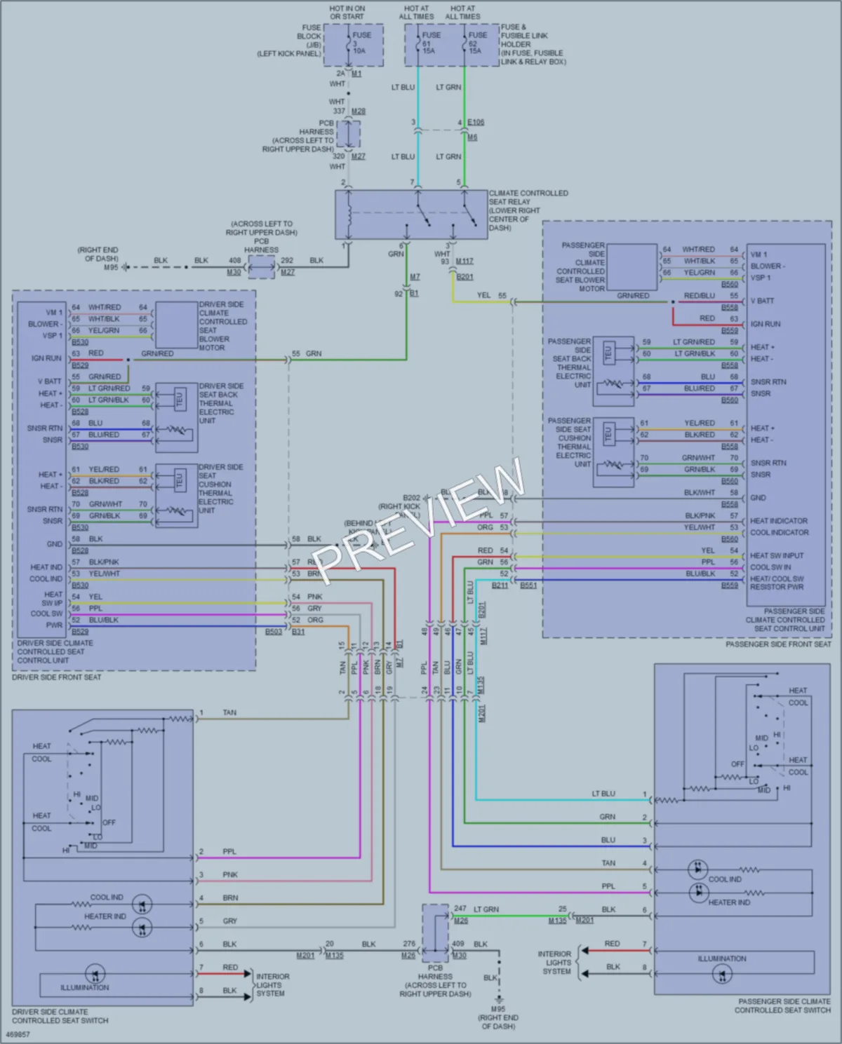 2015 Infiniti Q70 Power Seats wiring diagram preview