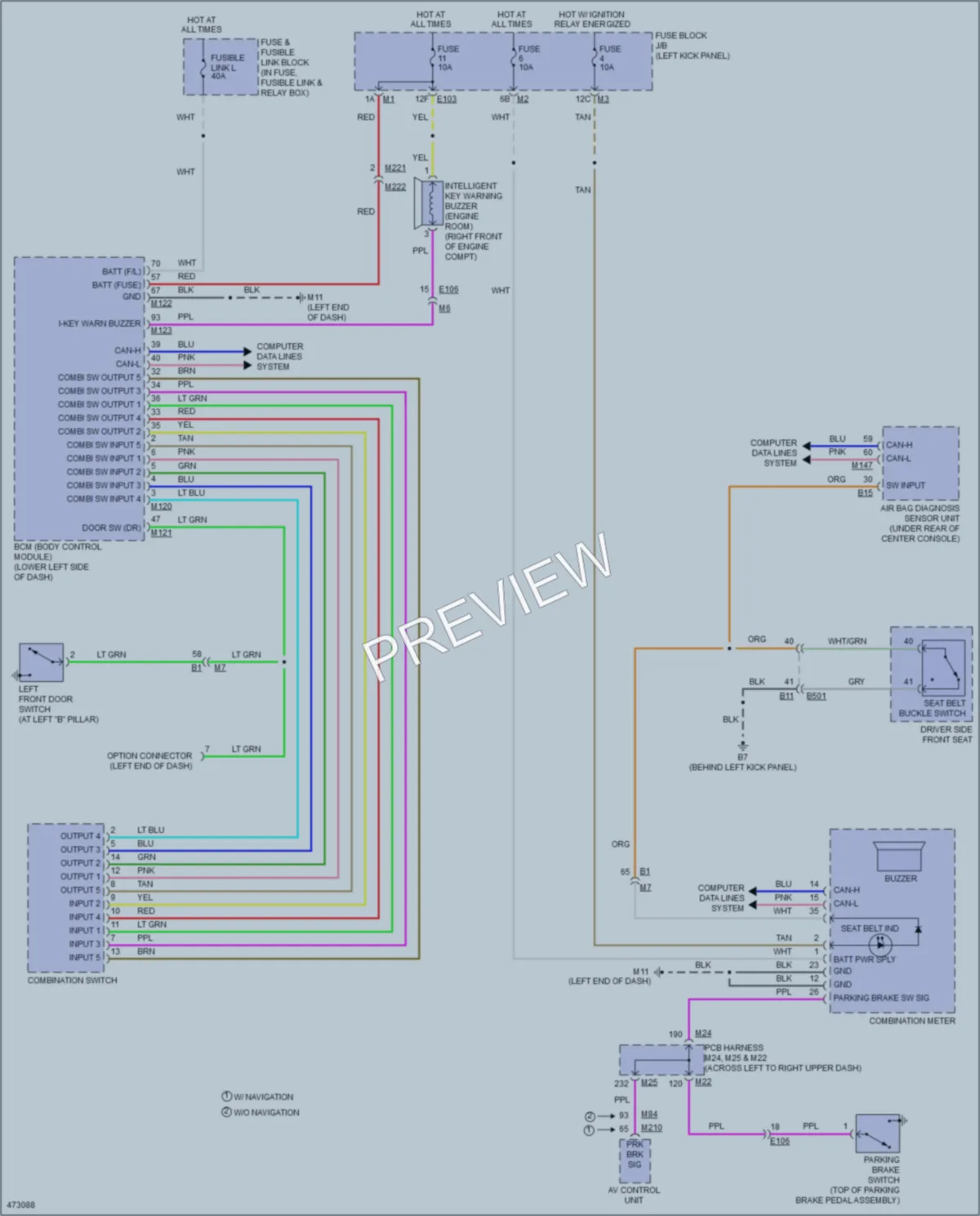 2015 Infiniti Q70 Warning Systems wiring diagram preview