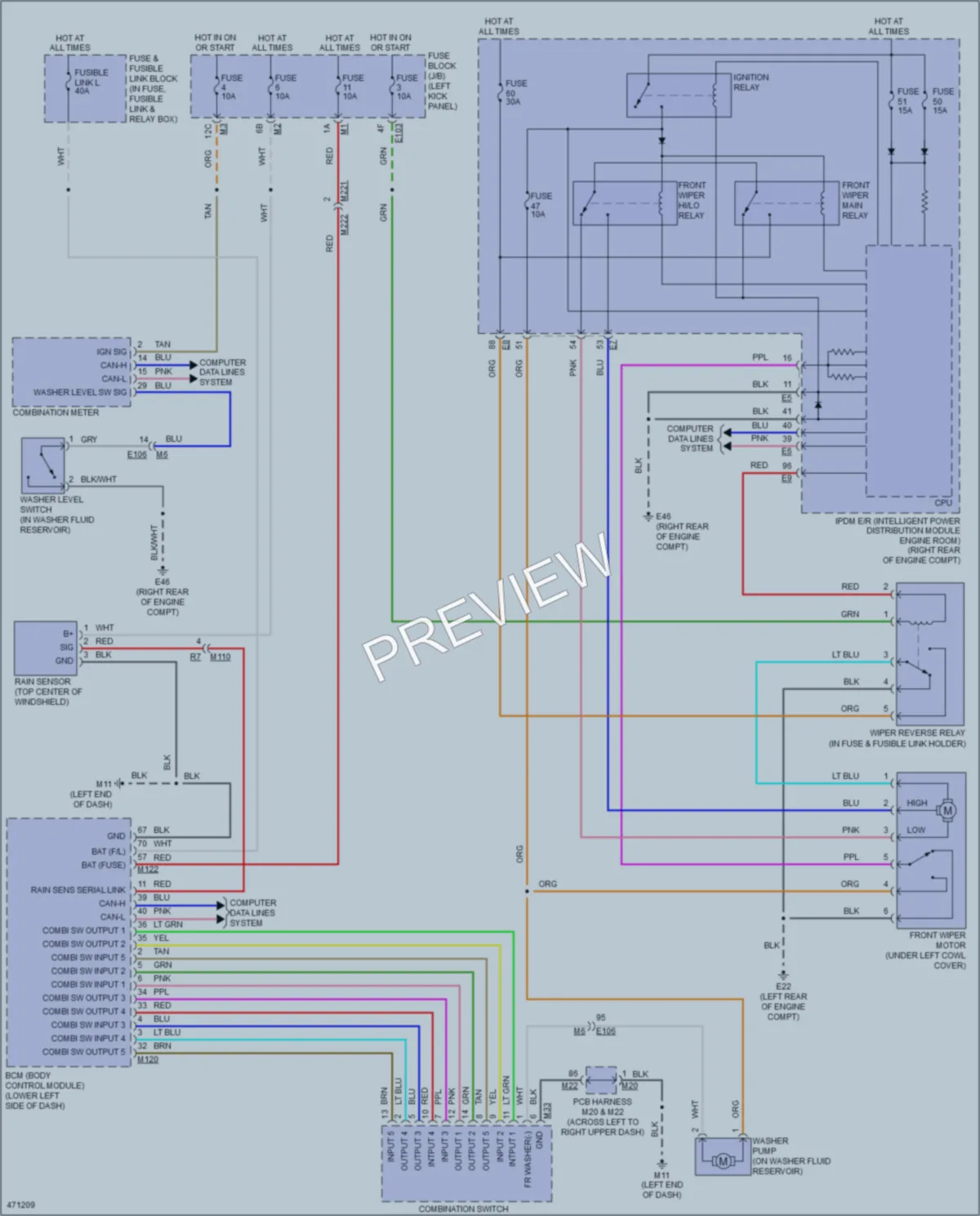 2015 Infiniti Q70 Wiper Washer wiring diagram preview