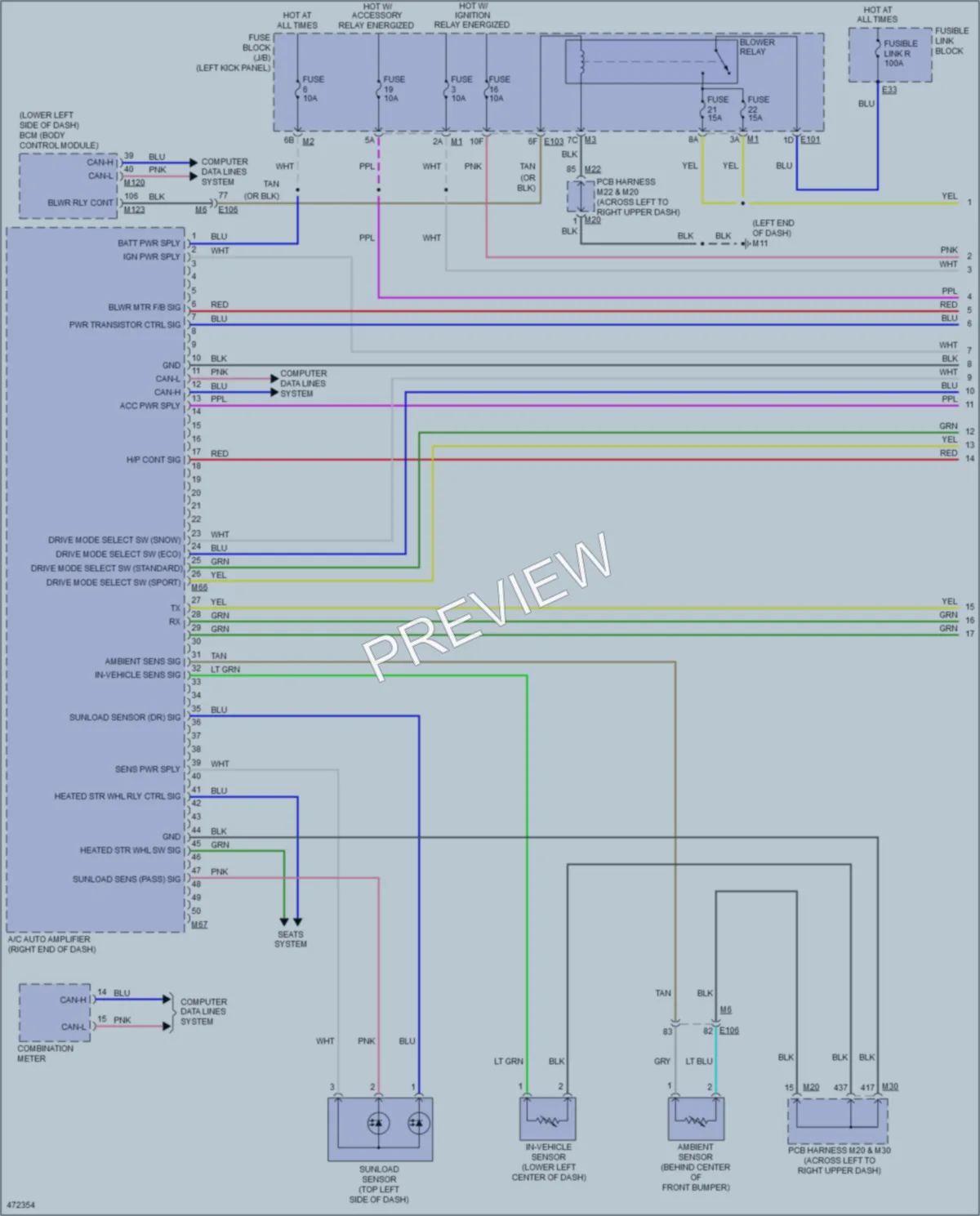 2015 Infiniti Q70Hybrid Air Conditioning wiring diagram preview
