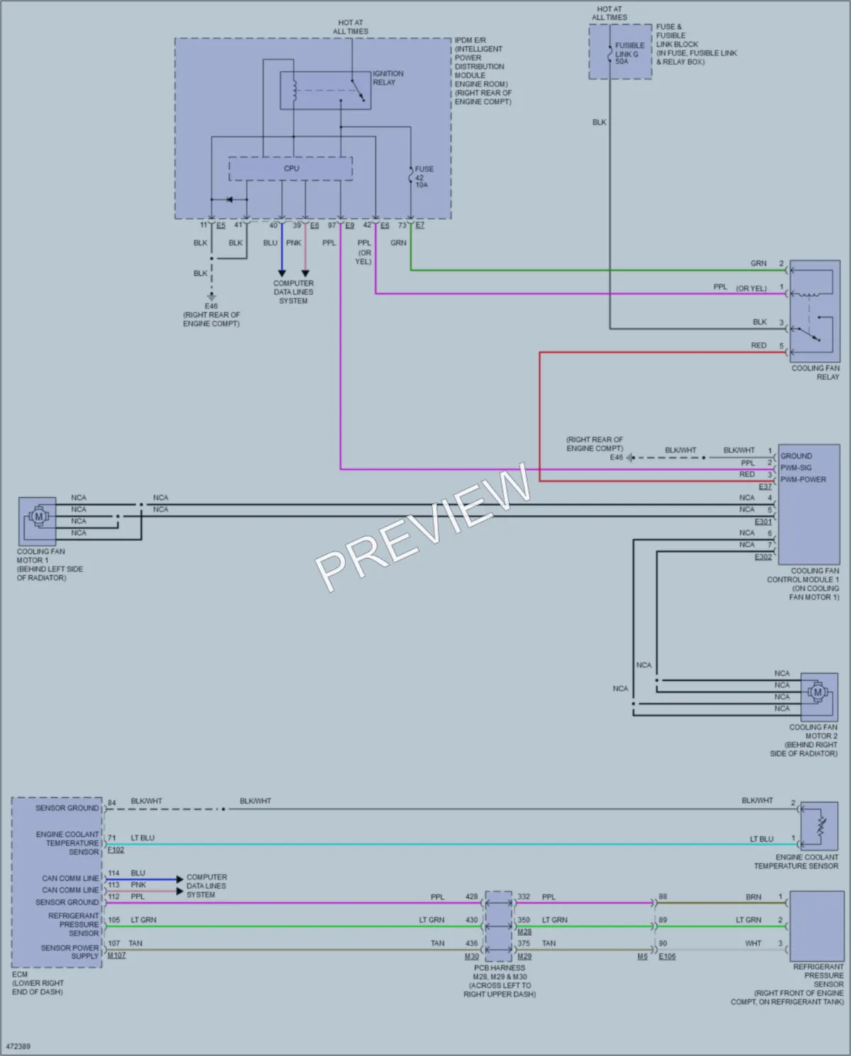 2015 Infiniti Q70Hybrid Cooling Fan wiring diagram preview