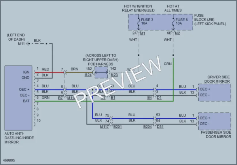 2015 Infiniti Q70Hybrid Power Mirrors wiring diagram preview