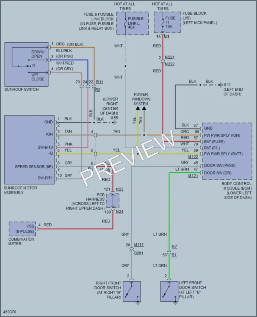 2015 Infiniti Q70Hybrid Power Top Sunroof wiring diagram preview