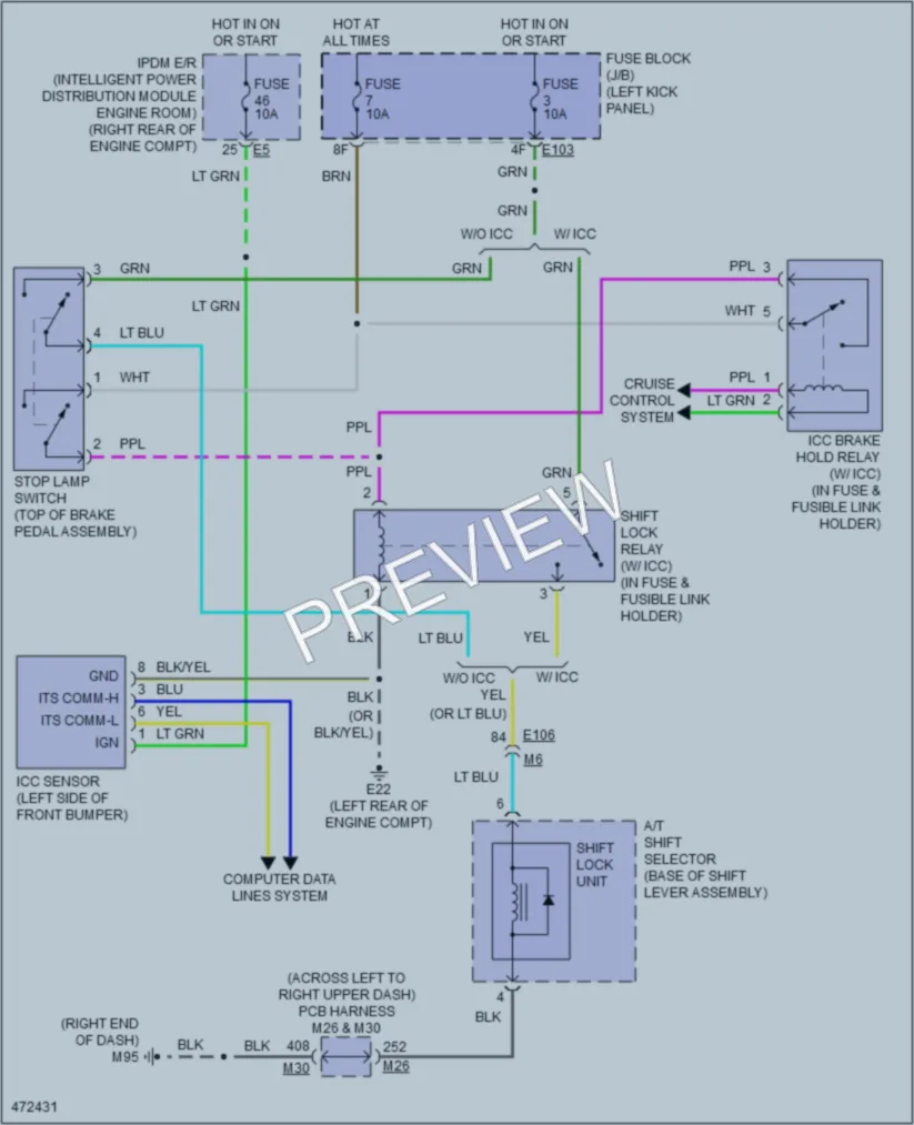 2015 Infiniti Q70Hybrid Shift Interlock wiring diagram preview