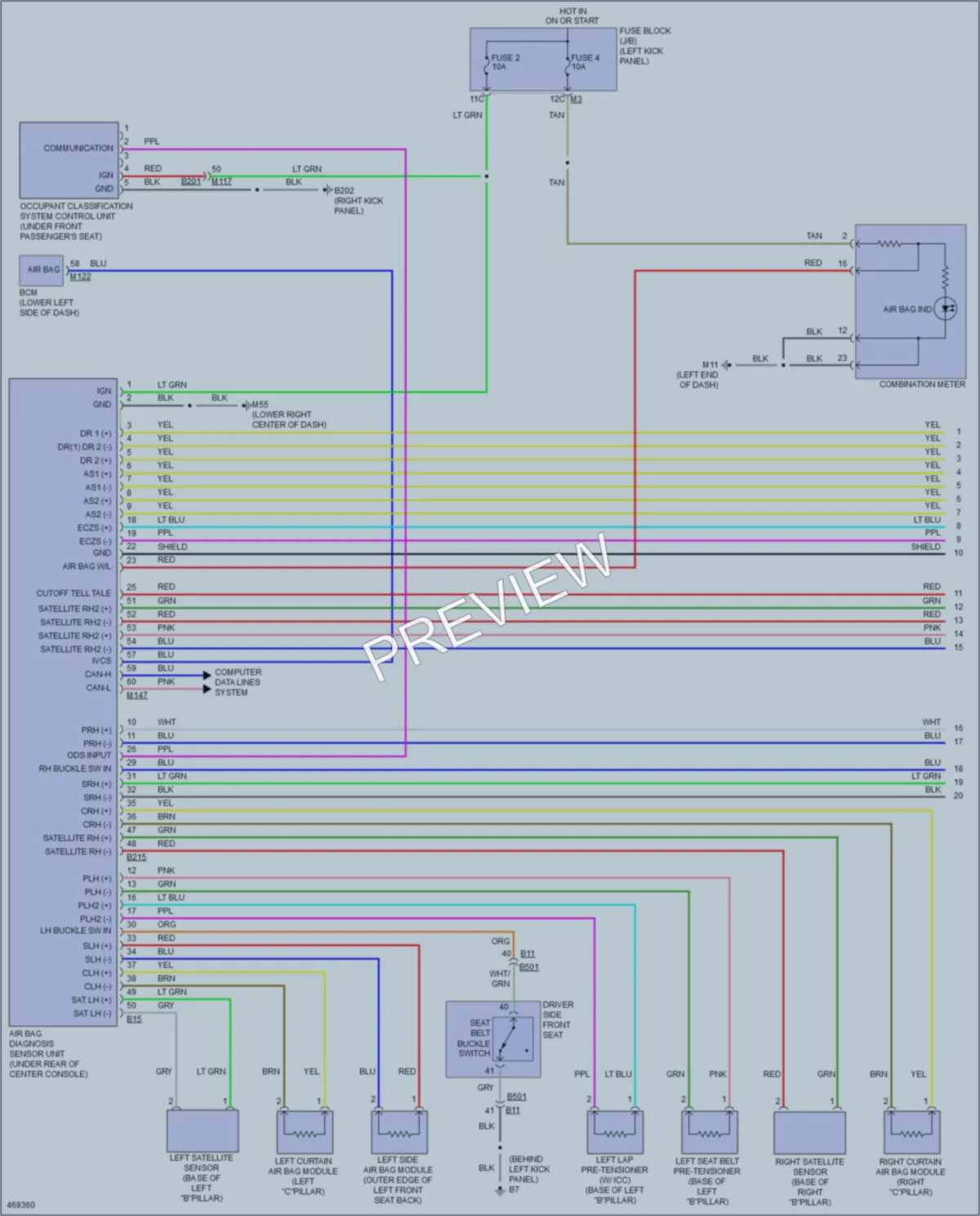 2015 Infiniti Q70Hybrid Supplemental Restraints wiring diagram preview