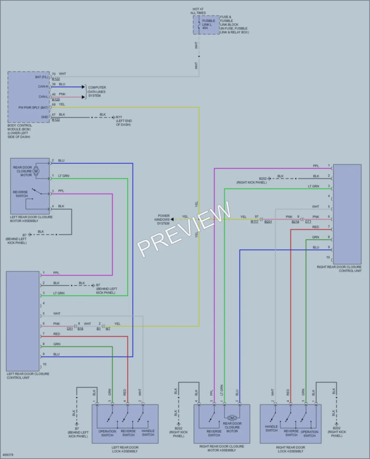 2015 Infiniti Q70Hybrid Trunk Tailgate Fuel Door wiring diagram preview