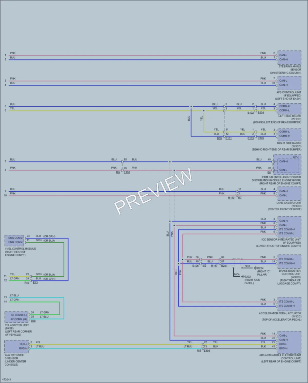 2015 Infiniti QX50 Computer Data Lines wiring diagram preview