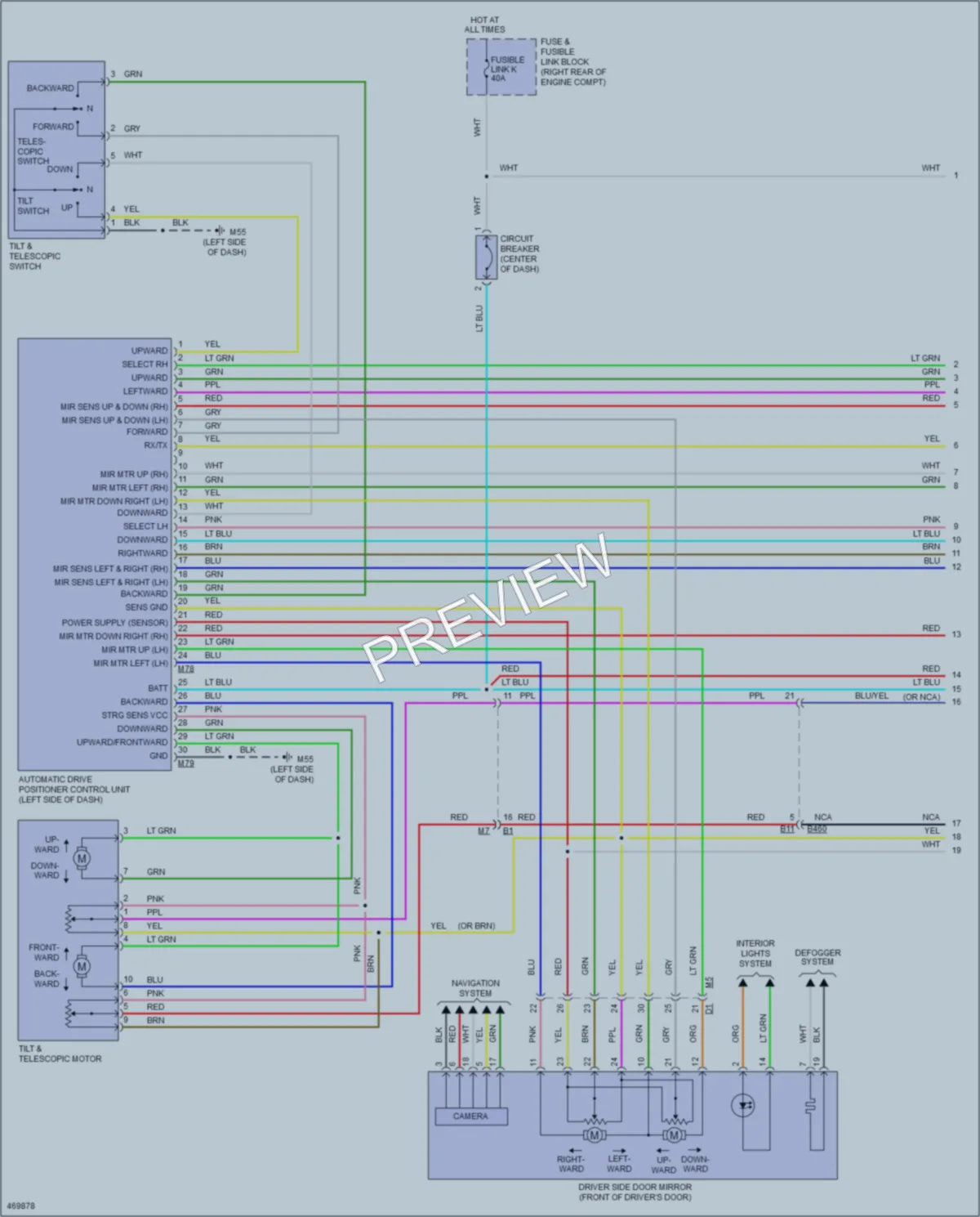 2015 Infiniti QX50 Memory Systems wiring diagram preview