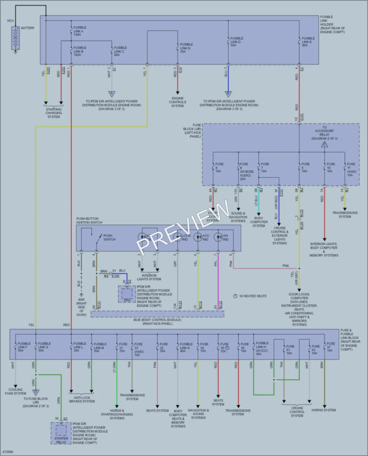 2015 Infiniti QX50 Power Distribution wiring diagram preview