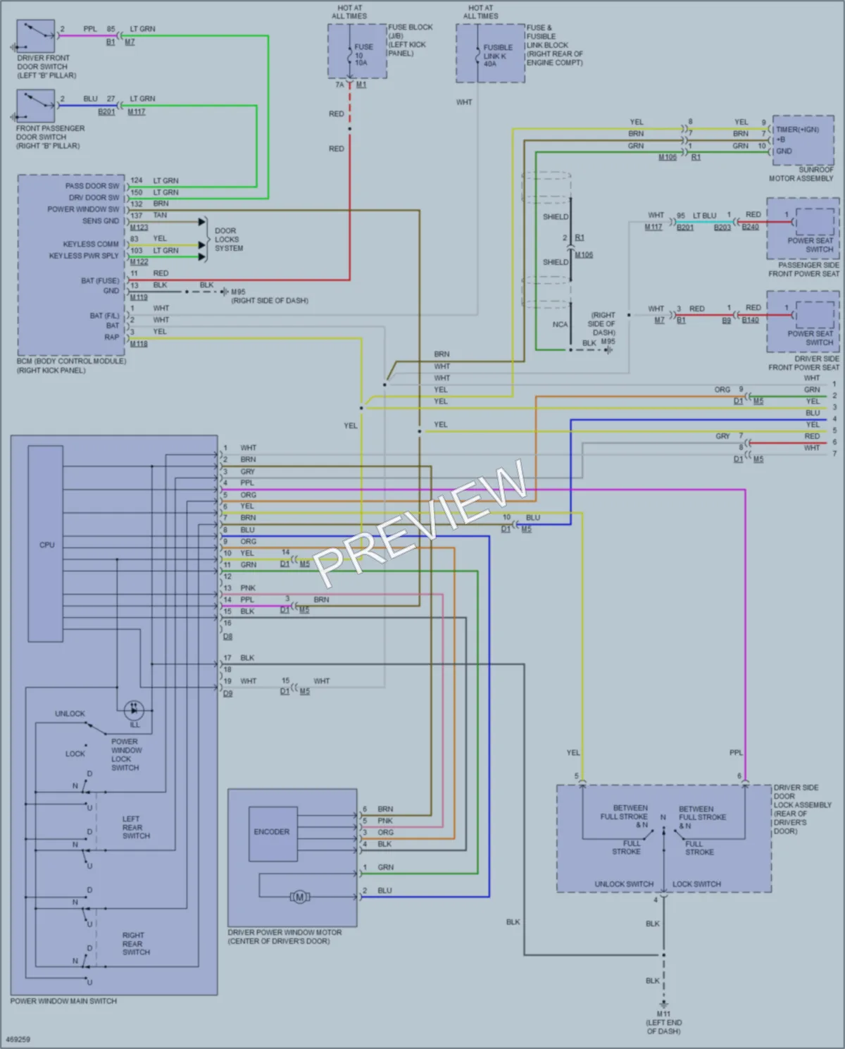 2015 Infiniti QX50 Power Windows wiring diagram preview