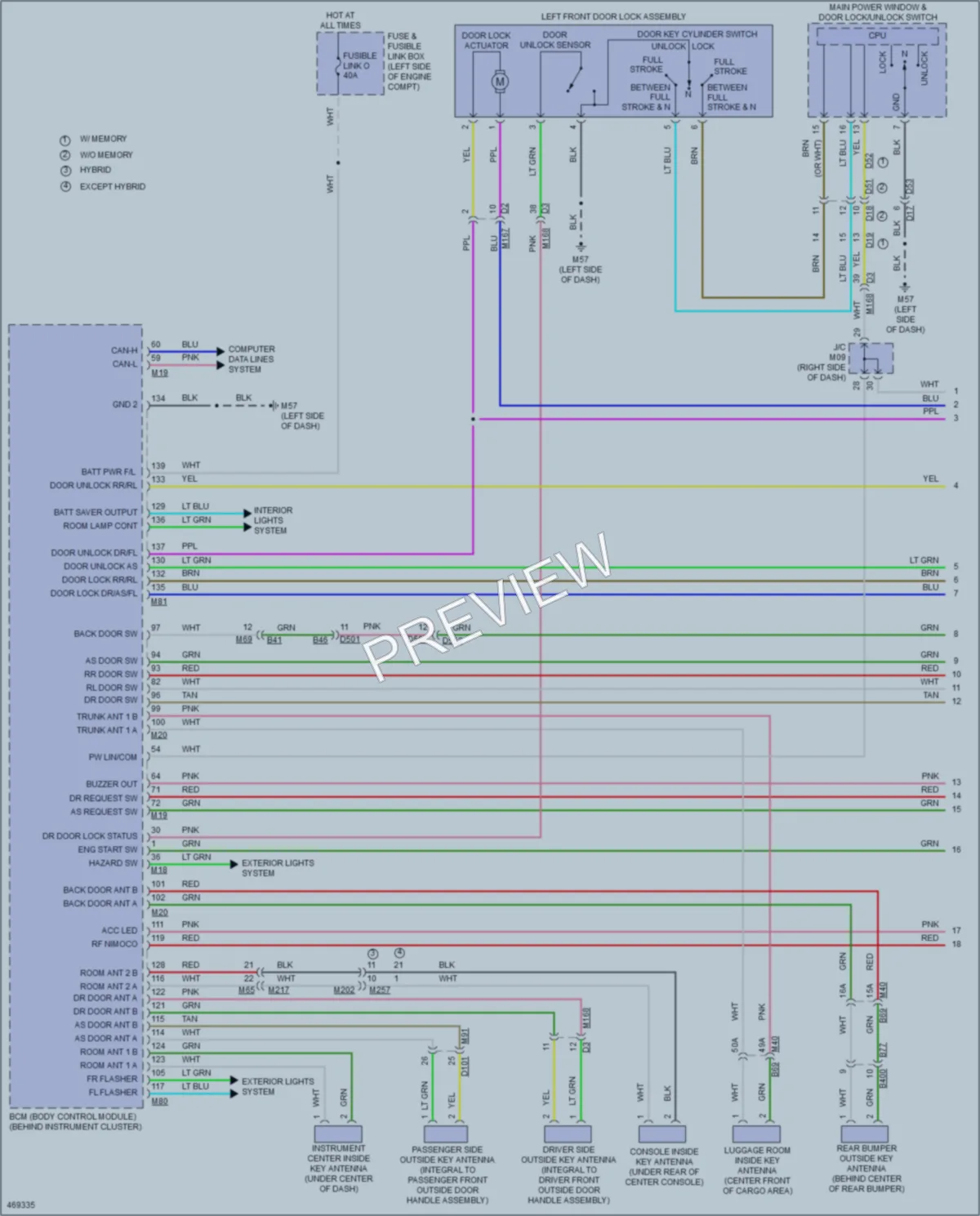 2015 Infiniti QX60 Anti Theft wiring diagram preview