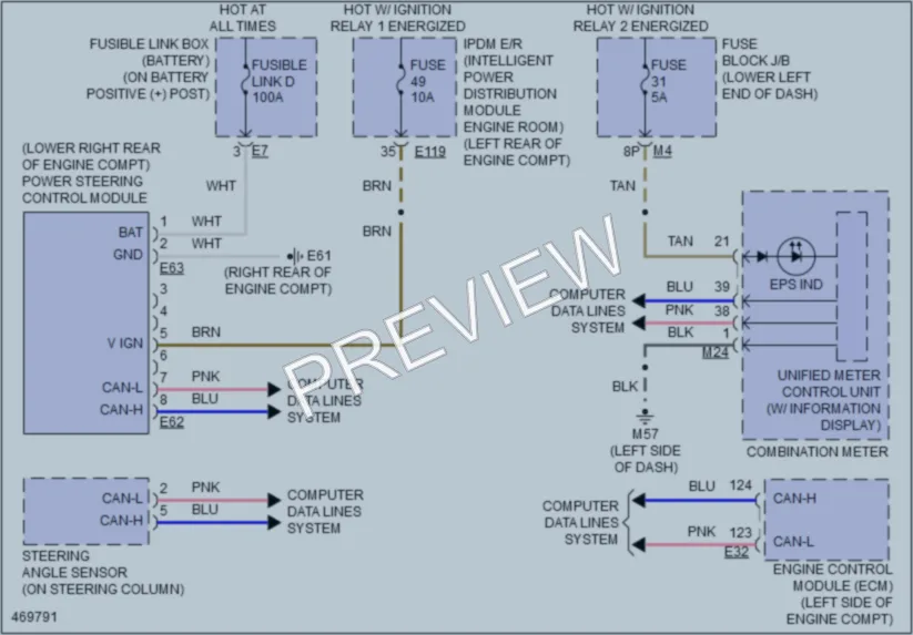 2015 Infiniti QX60 Electronic Power Steering wiring diagram preview