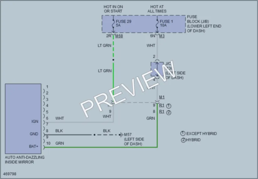 2015 Infiniti QX60 Power Mirrors wiring diagram preview