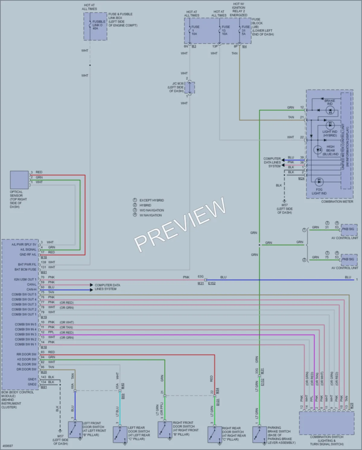 2015 Infiniti QX60Hybrid Headlights wiring diagram preview