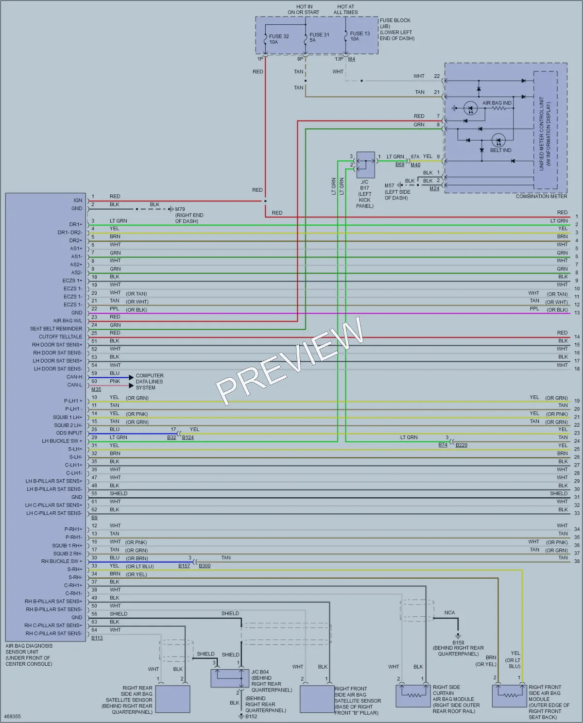 2015 Infiniti QX60Hybrid Supplemental Restraints wiring diagram preview