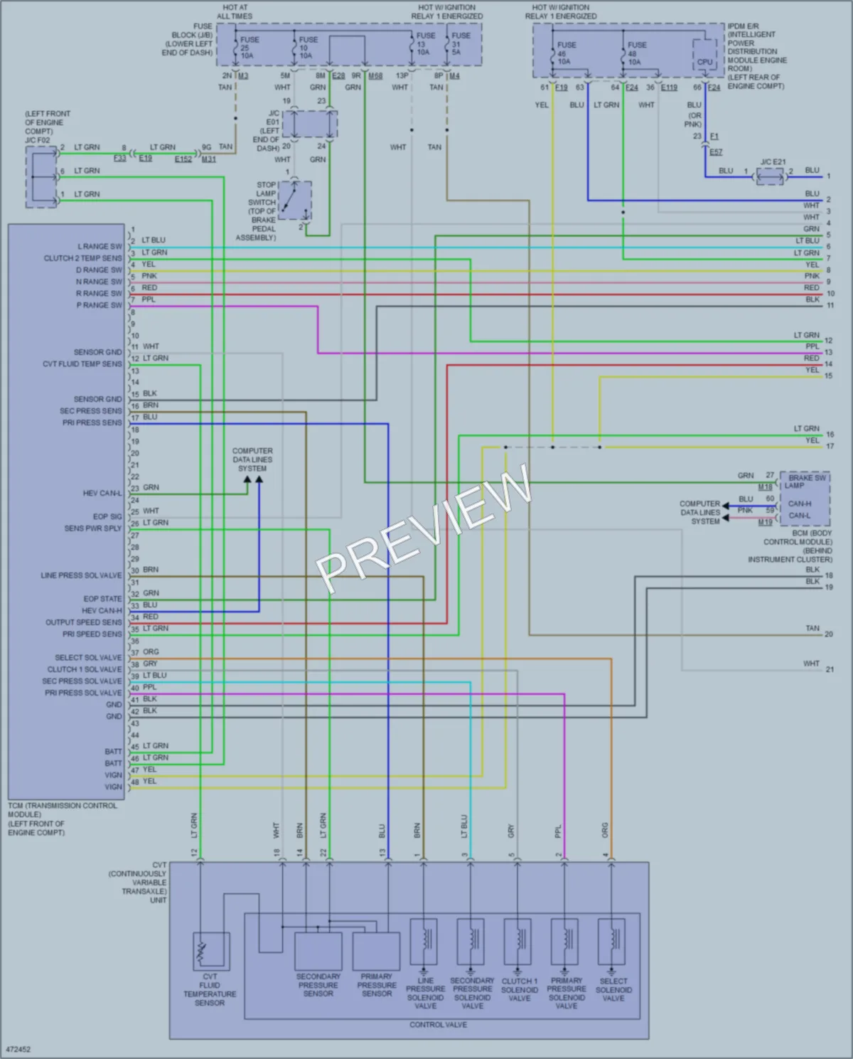 2015 Infiniti QX60Hybrid Transmission wiring diagram preview