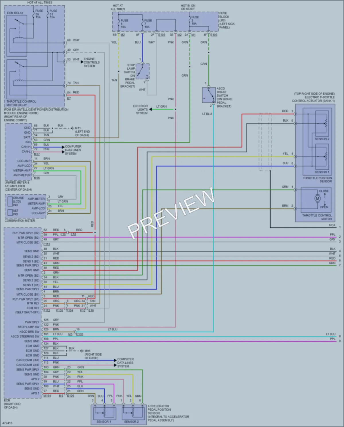 2015 Infiniti QX70 Cruise Control wiring diagram preview