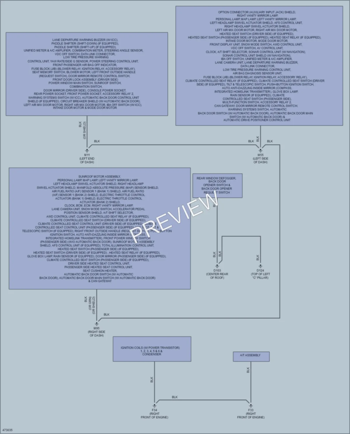 2015 Infiniti QX70 Ground Distribution wiring diagram preview