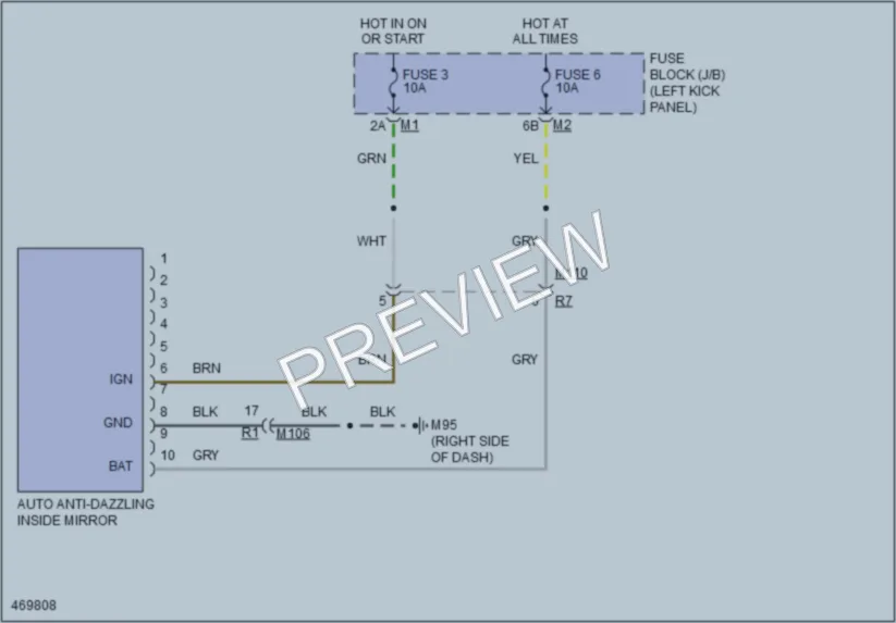 2015 Infiniti QX70 Power Mirrors wiring diagram preview