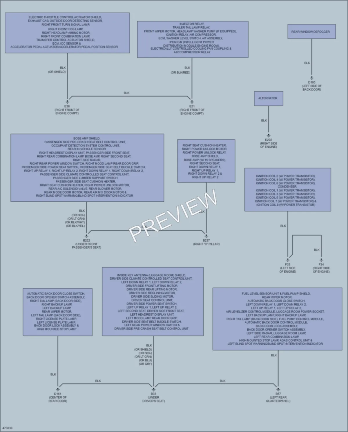 2015 Infiniti QX80 Ground Distribution wiring diagram preview