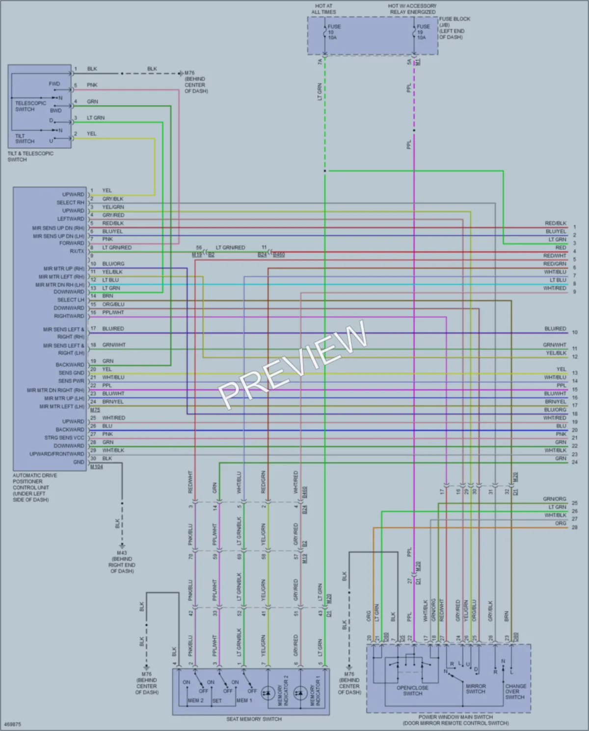 2015 Infiniti QX80 Memory Systems wiring diagram preview