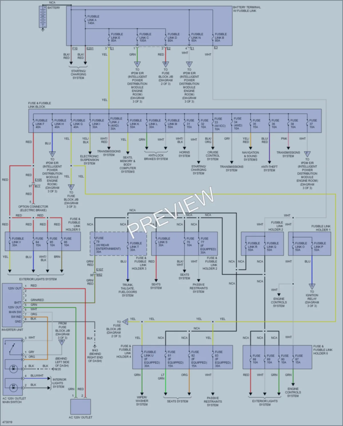 2015 Infiniti QX80 Power Distribution wiring diagram preview