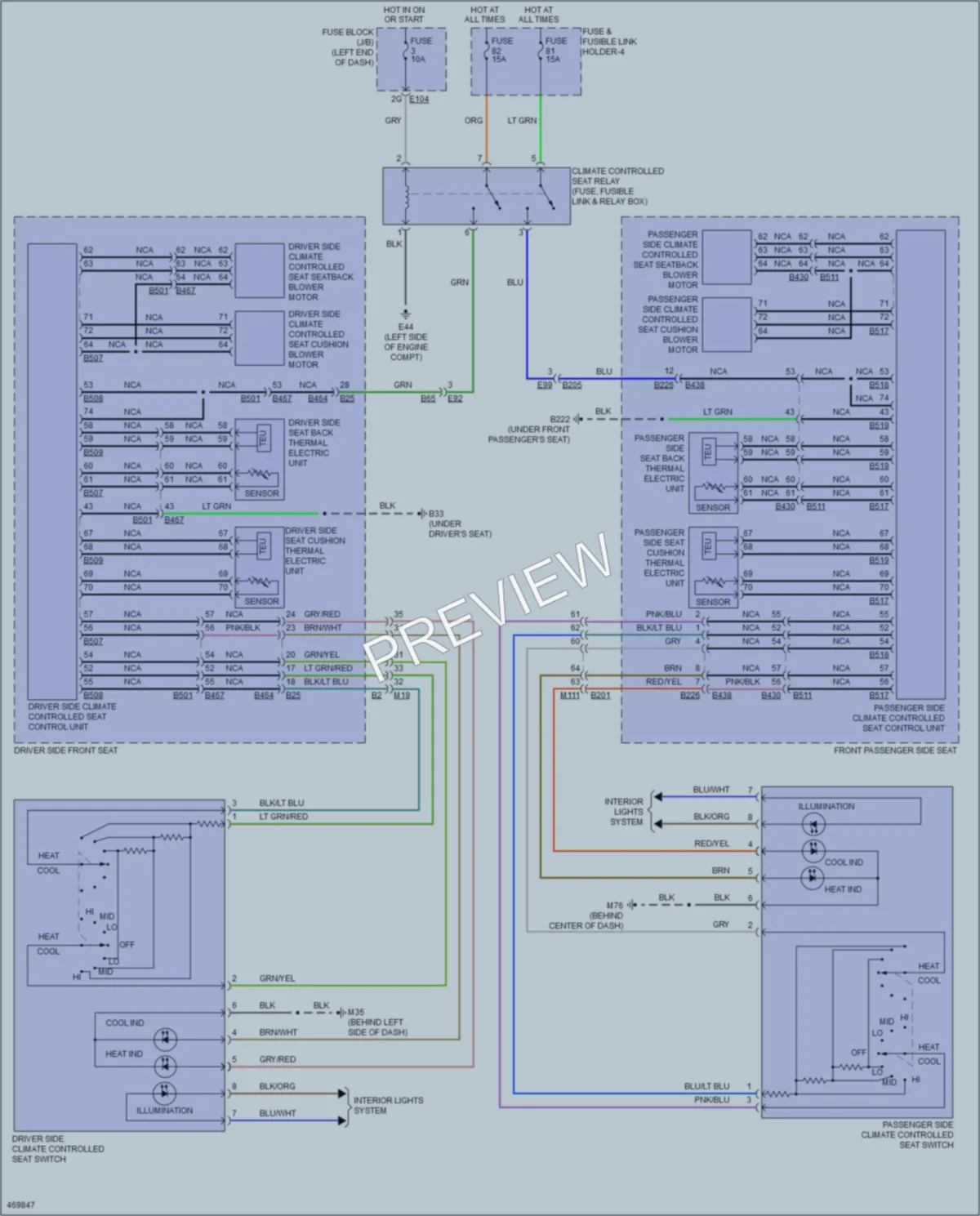 2015 Infiniti QX80 Power Seats wiring diagram preview