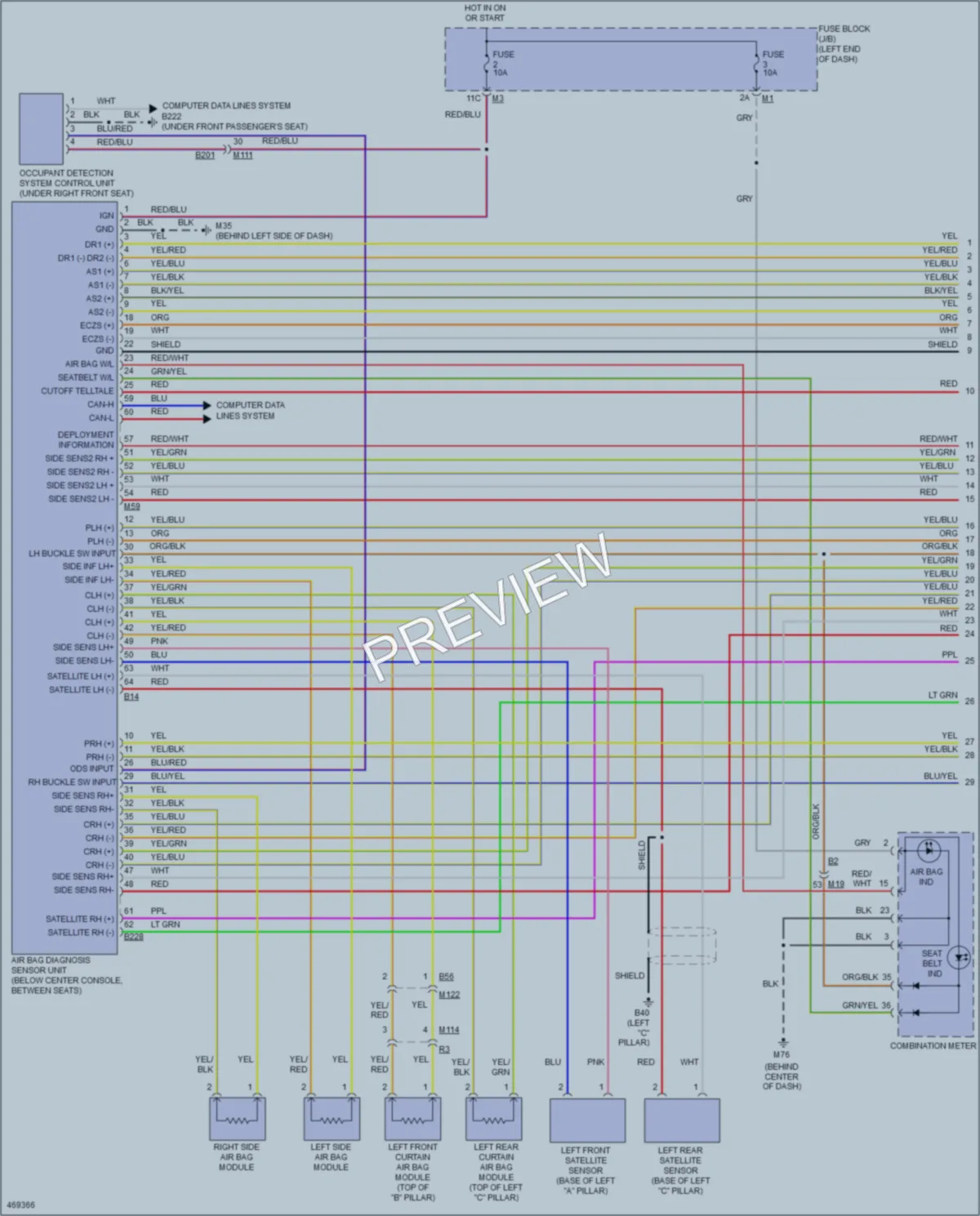 2015 Infiniti QX80 Supplemental Restraints wiring diagram preview