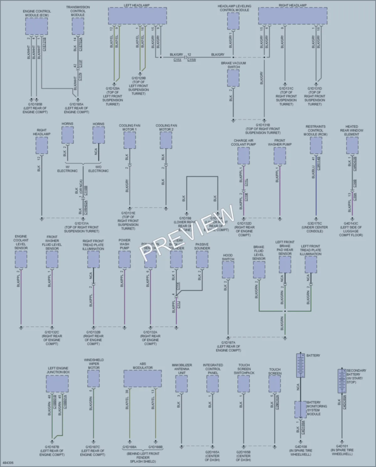 2015 Jaguar FType Ground Distribution wiring diagram preview