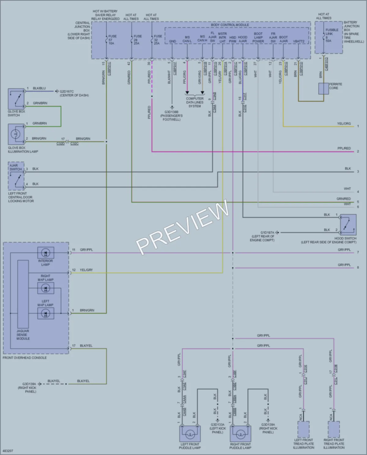 2015 Jaguar FType Interior Lights wiring diagram preview