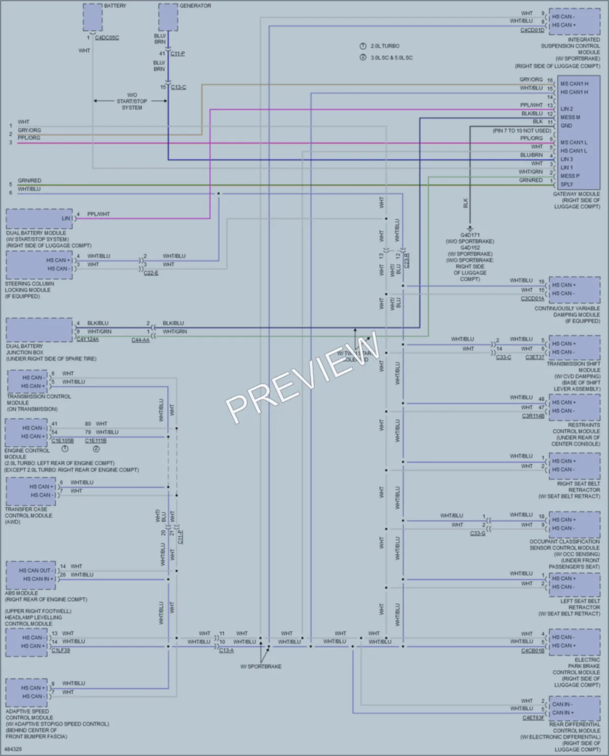 2015 Jaguar XF Computer Data Lines wiring diagram preview